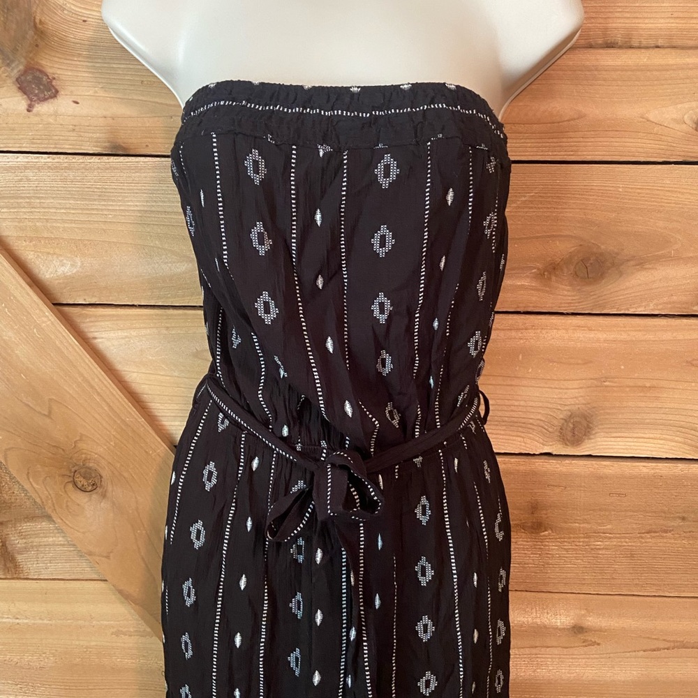 Beceel Strapless Black Jumpsuit with Aztec Design
